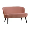 WOOOD Eetkamerbanken|Eetkamerbanken|Sara Bankje Velvet Oud Roze 110cm