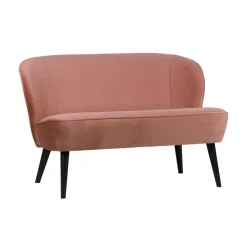 WOOOD Eetkamerbanken|Eetkamerbanken|Sara Bankje Velvet Oud Roze 110cm