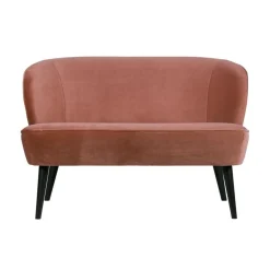 WOOOD Eetkamerbanken|Eetkamerbanken|Sara Bankje Velvet Oud Roze 110cm