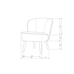 WOOOD Fauteuils|Sara Fauteuil Velvet Army