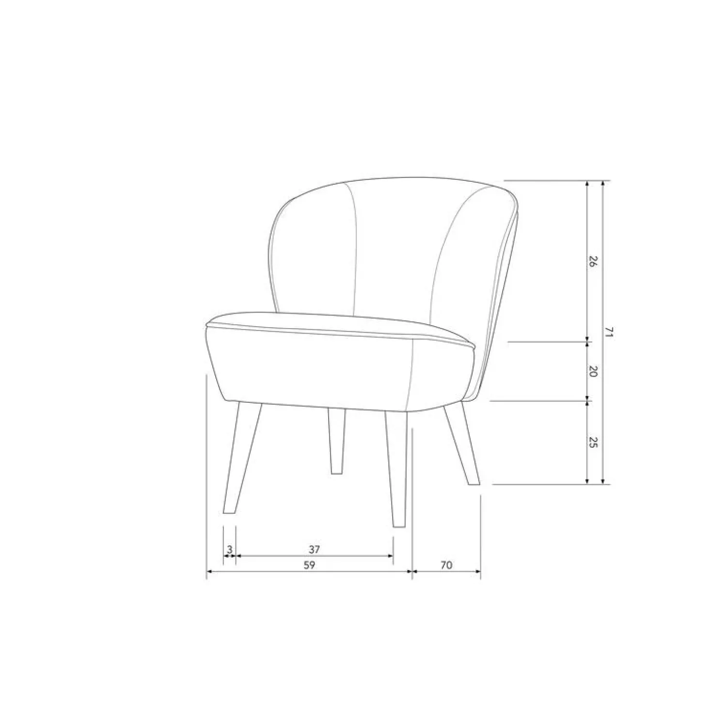 WOOOD Fauteuils|Sara Fauteuil Velvet Framboos