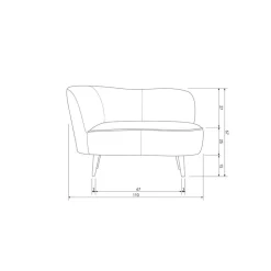 WOOOD Loungebanken|Fauteuils|Sara Lounge Fauteuil Links Velvet Khaki 112cm