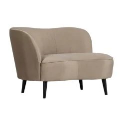 WOOOD Loungebanken|Fauteuils|Sara Lounge Fauteuil Links Velvet Khaki 112cm