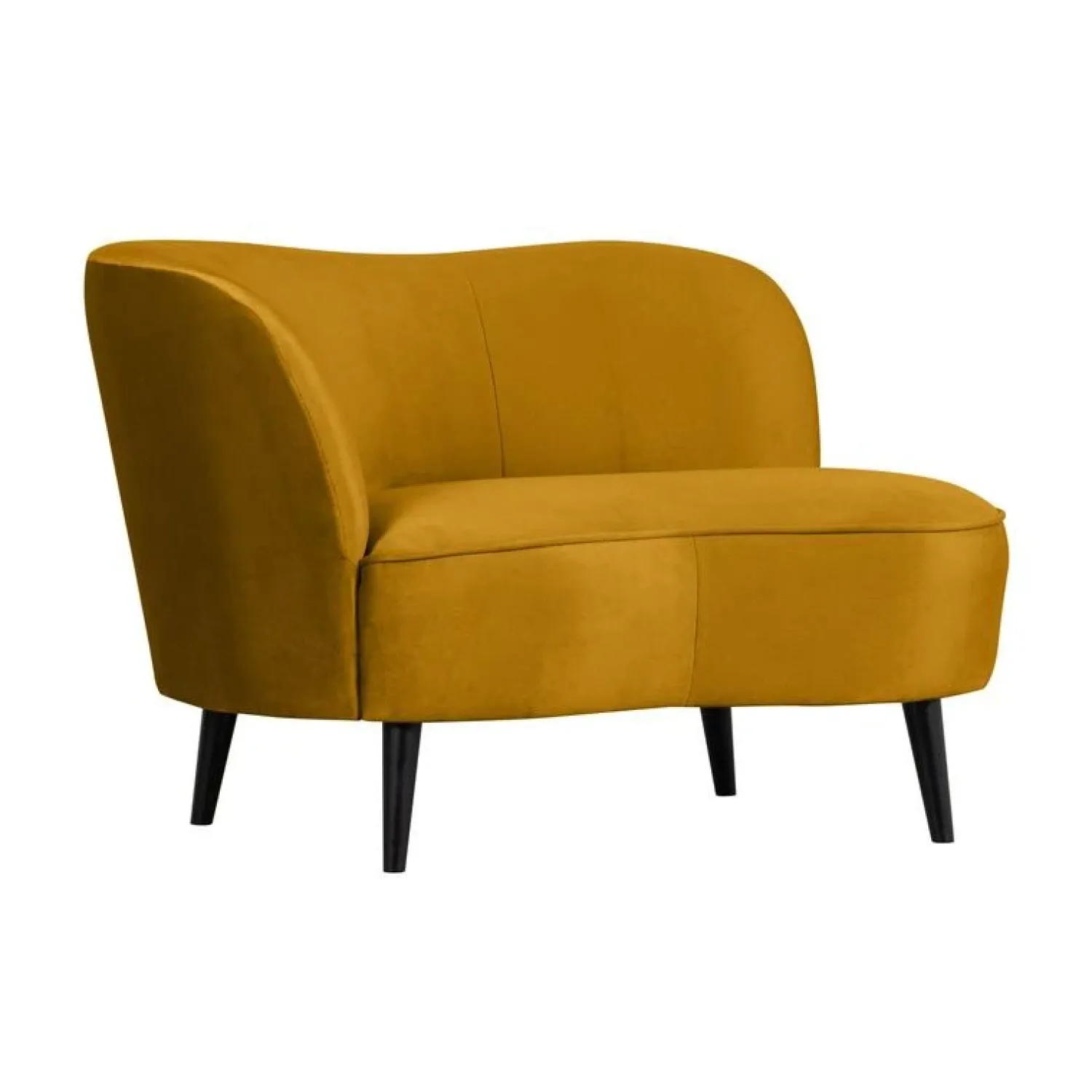 WOOOD Loungebanken|Fauteuils|Sara Lounge Fauteuil Links Velvet Oker 112cm