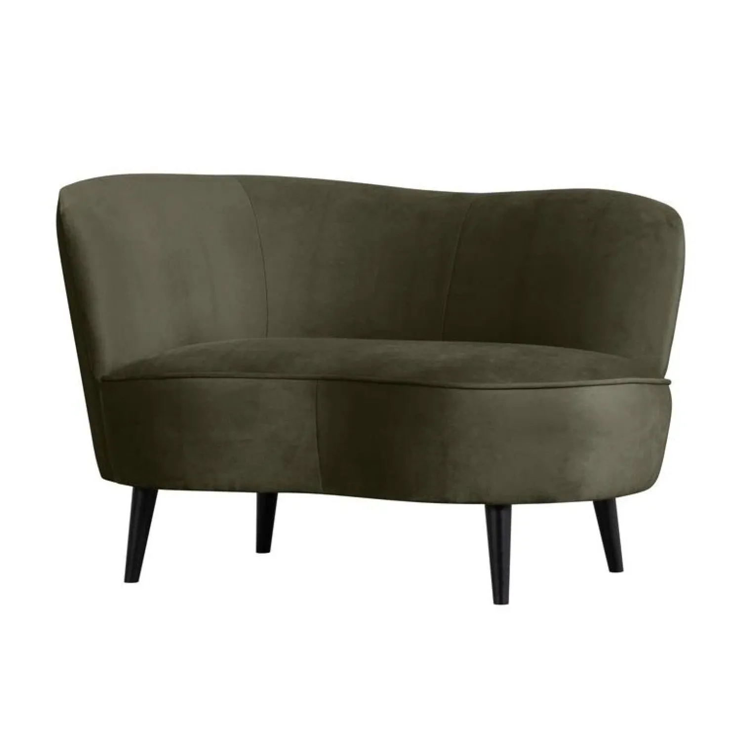 WOOOD Loungebanken|Fauteuils|Sara Lounge Fauteuil Links Velvet Warm Groen 112cm