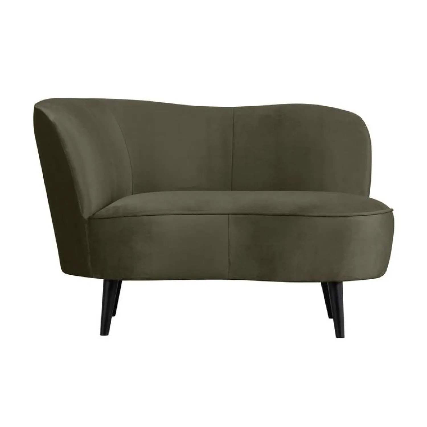 WOOOD Loungebanken|Fauteuils|Sara Lounge Fauteuil Links Velvet Warm Groen 112cm