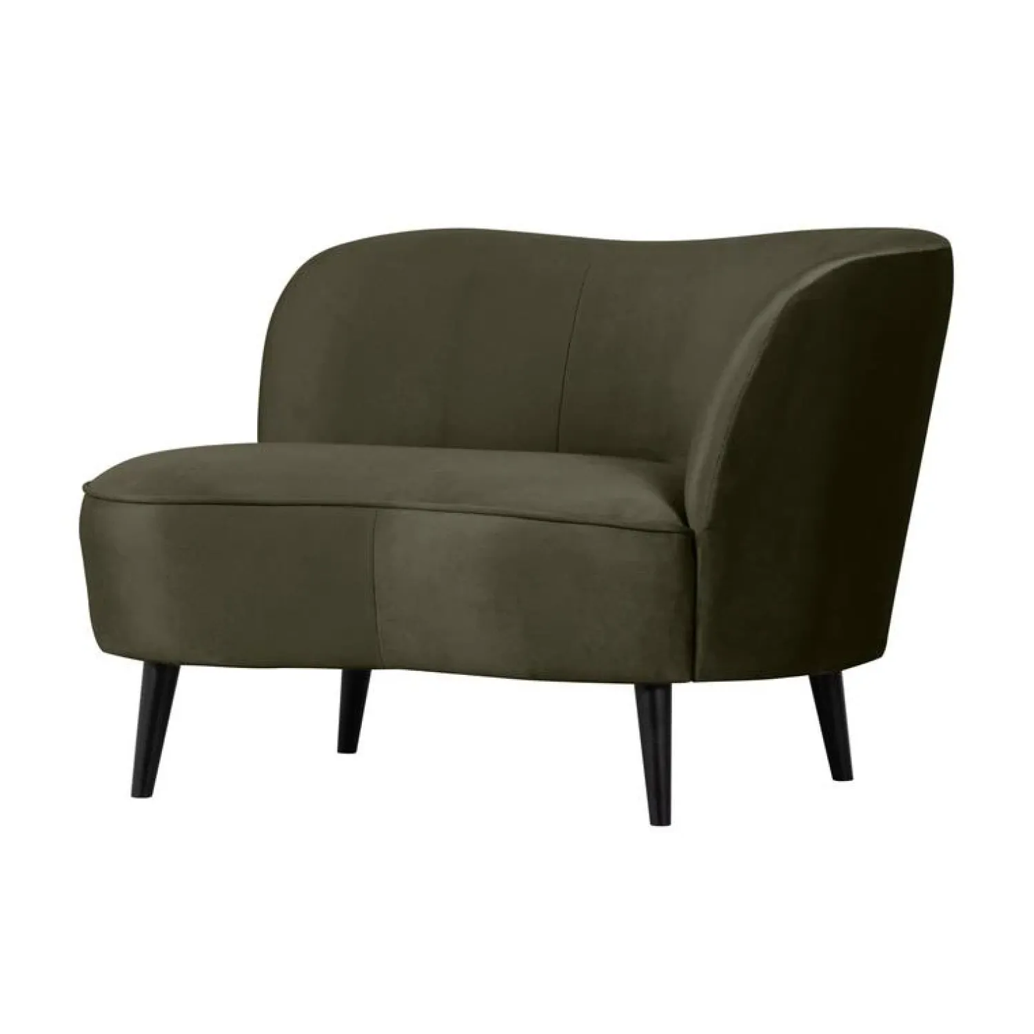 WOOOD Loungebanken|Fauteuils|Sara Lounge Fauteuil Rechts Velvet Warm Groen 112cm