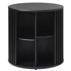 LykkeHome Bijzettafels|Sarita bijzettafel zwart eikenhoutfineer 60cm