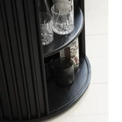 LykkeHome Bijzettafels|Sarita bijzettafel zwart eikenhoutfineer 60cm
