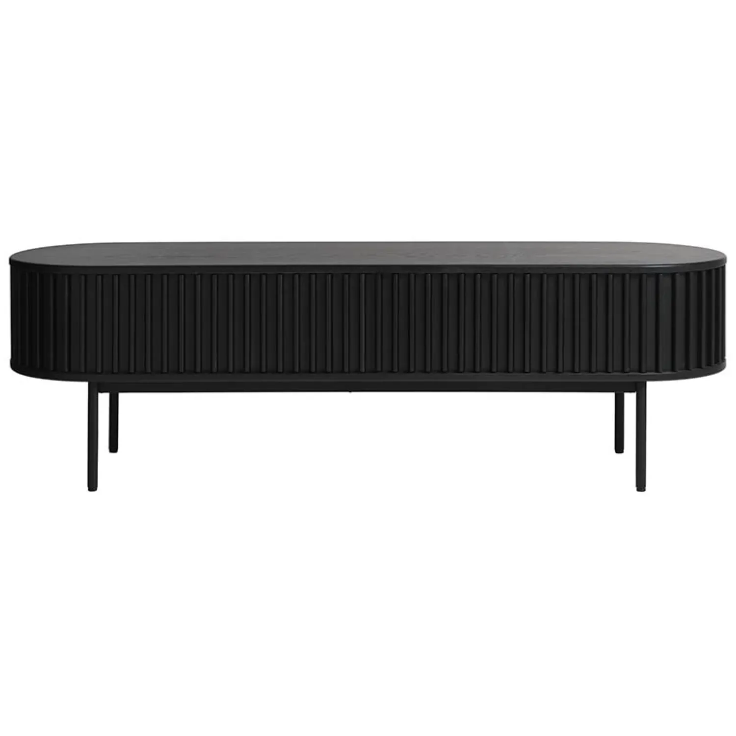 LykkeHome Industriele Kasten|Tv Meubels|Sarita TV meubel zwart eikenhoutfineer 160cm
