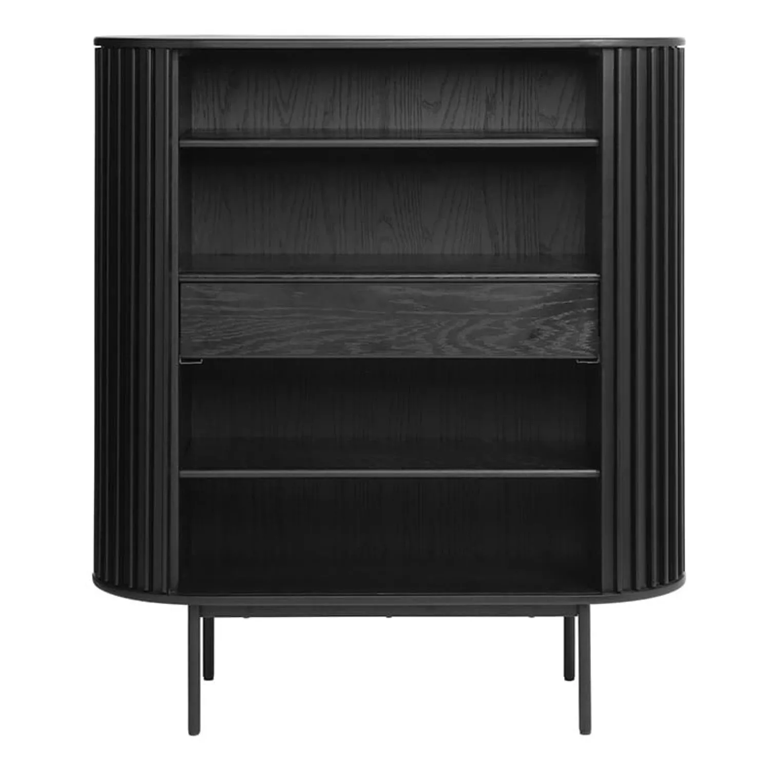 LykkeHome Wandkasten|Industriele Kasten|Sarita wandkast zwart eikenhoutfineer 110cm