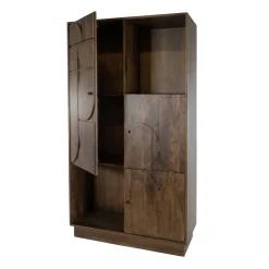 Mysons Wandkasten|Vakkenkasten|Savanne Wandkast Mangohout Walnoot 100cm