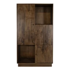 Mysons Wandkasten|Vakkenkasten|Savanne Wandkast Mangohout Walnoot 100cm