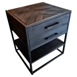 Furndea Nachtkastjes|Industriele Kasten|Scandi houten nachtkastje 45cm zwart