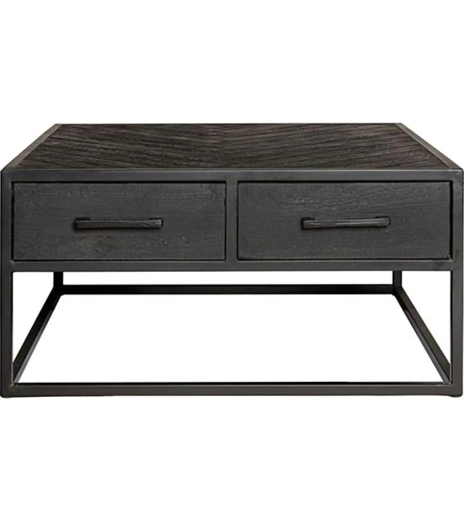Furndea Salontafels|Scandi salontafel industrieel mangohout visgraat zwart 4 lades