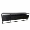 Furndea Industriele Kasten|Tv Meubels|Scandi tv meubel visgraat zwart 200cm 2 deuren 4 lades