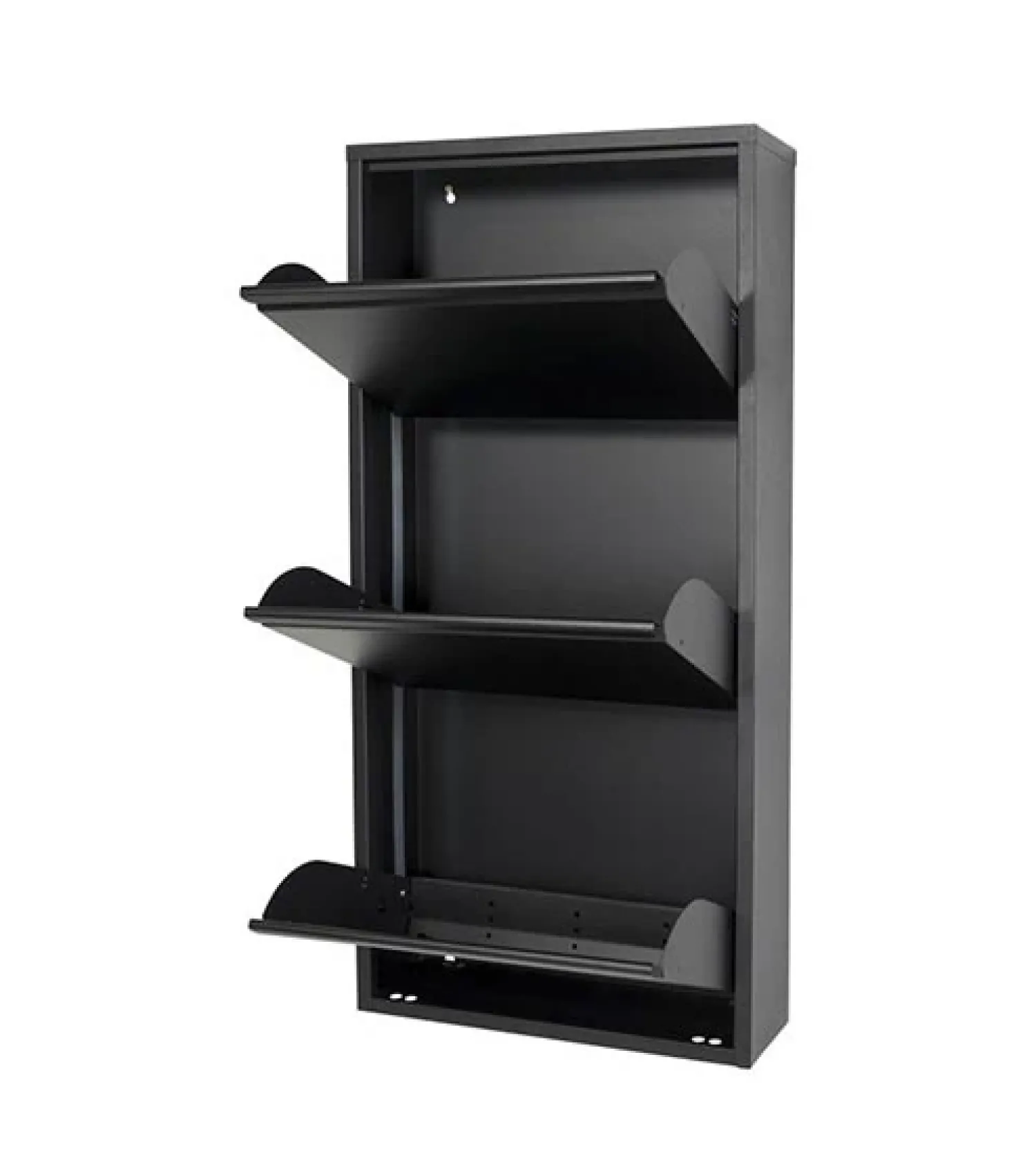 Redin Design Schoenenkasten|Schoenenkasten|Schoenenkast industrieel Pippen (3 lades) – Zwart metaal