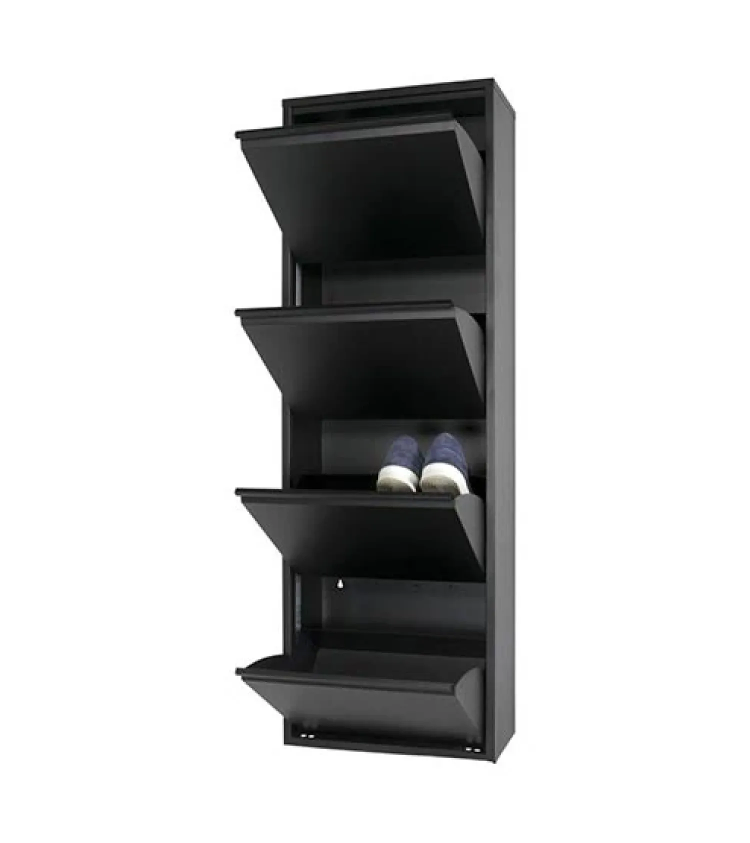 Redin Design Schoenenkasten|Schoenenkasten|Schoenenkast industrieel Pippen (4 lades) – zwart metaal