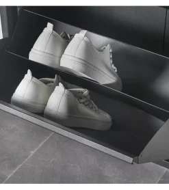 Redin Design Schoenenkasten|Schoenenkasten|Schoenenkast industrieel Pippen (4 lades) – zwart metaal