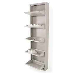 Redin Design Schoenenkasten|Schoenenkasten|Schoenenkast industrieel Pippen (5 lades) – Taupe metaal