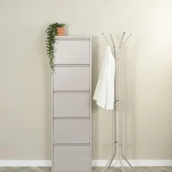 Redin Design Schoenenkasten|Schoenenkasten|Schoenenkast industrieel Pippen (5 lades) – Taupe metaal