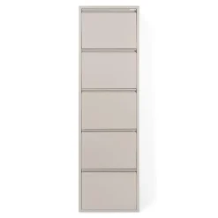 Redin Design Schoenenkasten|Schoenenkasten|Schoenenkast industrieel Pippen (5 lades) – Taupe metaal
