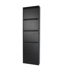 Redin Design Schoenenkasten|Schoenenkasten|Schoenenkast industrieel Pippen (5 lades) – Zwart metaal