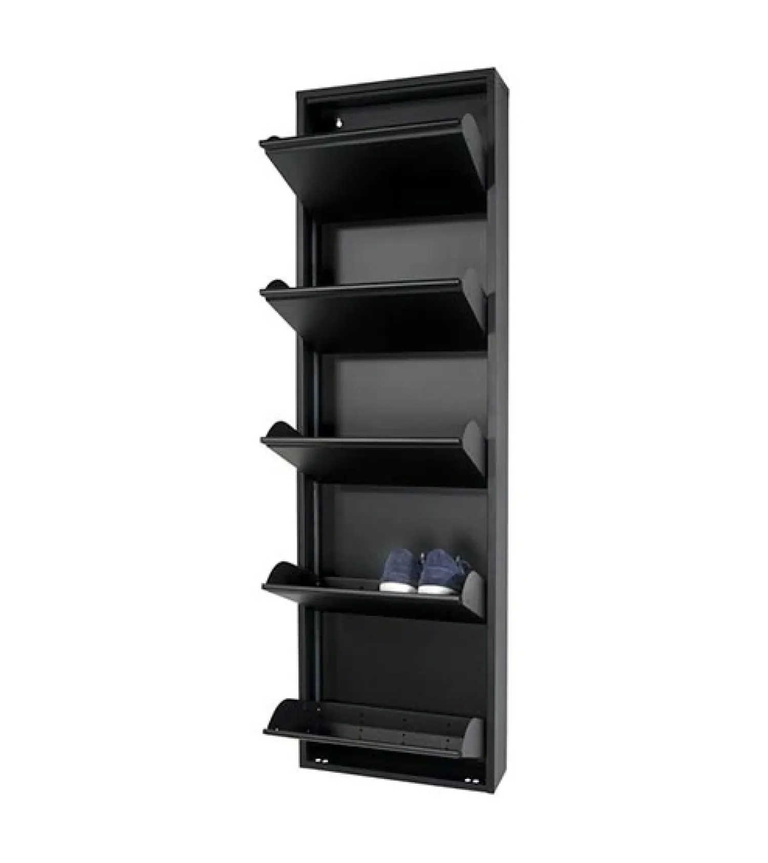 Redin Design Schoenenkasten|Schoenenkasten|Schoenenkast industrieel Pippen (5 lades) – Zwart metaal