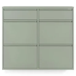 Redin Design Schoenenkasten|Schoenenkasten|Schoenenkast industrieel Pippen (6 lades) - groen metaal