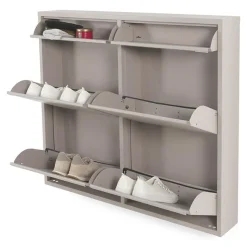 Redin Design Schoenenkasten|Schoenenkasten|Schoenenkast industrieel Pippen (6 lades) - Taupe metaal