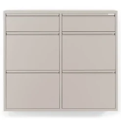 Redin Design Schoenenkasten|Schoenenkasten|Schoenenkast industrieel Pippen (6 lades) - Taupe metaal