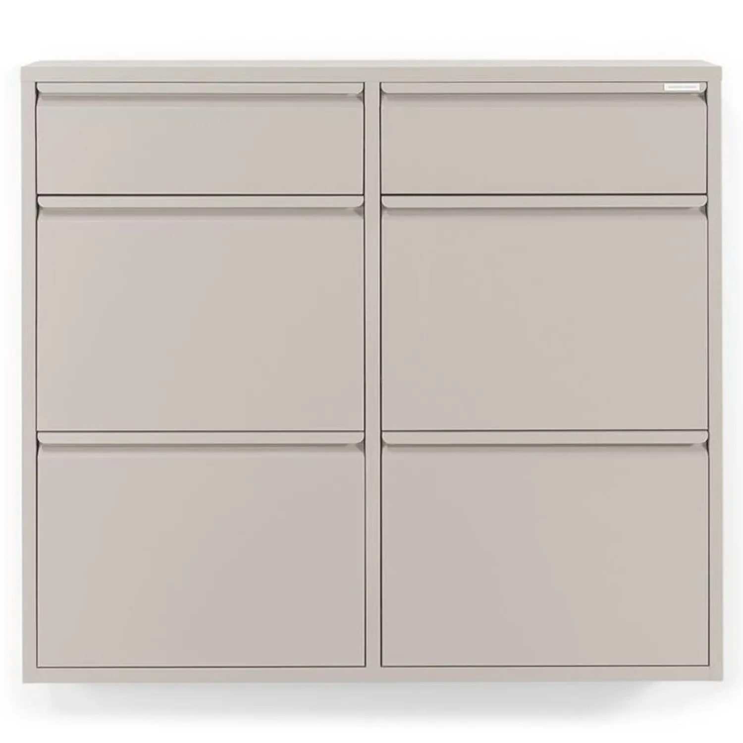Redin Design Schoenenkasten|Schoenenkasten|Schoenenkast industrieel Pippen (6 lades) - Taupe metaal