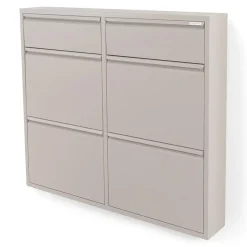 Redin Design Schoenenkasten|Schoenenkasten|Schoenenkast industrieel Pippen (6 lades) - Taupe metaal
