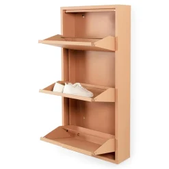 Redin Design Schoenenkasten|Schoenenkasten|Schoenenkast industrieel Pippen (3 lades) – Terracotta metaal
