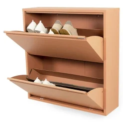 Redin Design Schoenenkasten|Schoenenkasten|Schoenenkast industrieel Pippen (2 lades) – Terracotta metaal