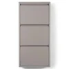 Redin Design Schoenenkasten|Schoenenkasten|Schoenenkast industrieel Pippen (3 lades) – Taupe metaal