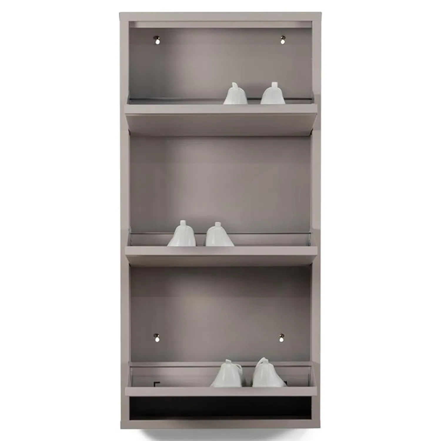 Redin Design Schoenenkasten|Schoenenkasten|Schoenenkast industrieel Pippen (3 lades) – Taupe metaal
