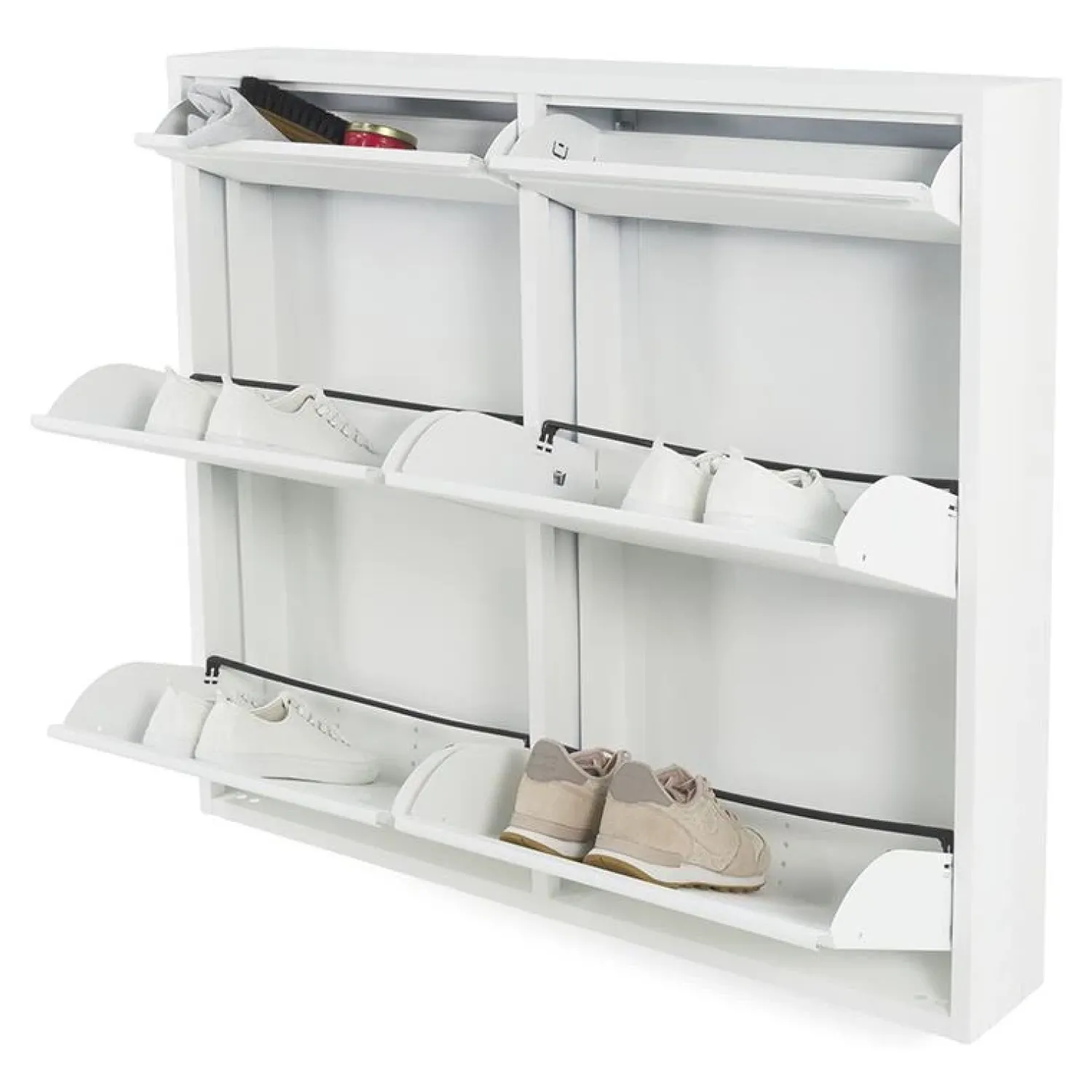 Redin Design Schoenenkasten|Schoenenkasten|Schoenenkast industrieel Pippen (6 lades) - Wit metaal