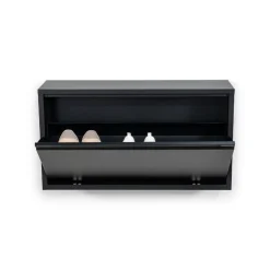 Redin Design Schoenenkasten|Schoenenkasten|Schoenenkast industrieel Pippen XL (1 lade) - zwart metaal