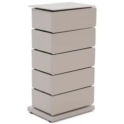 Redin Design Schoenenkasten|Schoenenkasten|Schoenenkast industrieel Rodman (5 lades) – Taupe metaal