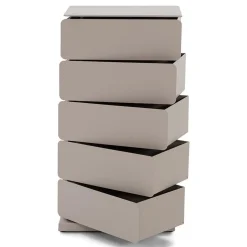 Redin Design Schoenenkasten|Schoenenkasten|Schoenenkast industrieel Rodman (5 lades) – Taupe metaal