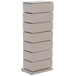 Redin Design Schoenenkasten|Schoenenkasten|Schoenenkast industrieel Rodman (7 lades) - Taupe metaal