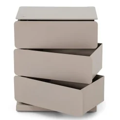 Redin Design Schoenenkasten|Schoenenkasten|Schoenenkast industrieel Rodman (3 lades) – Taupe metaal