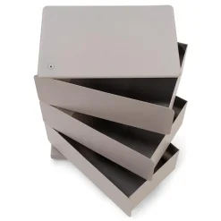 Redin Design Schoenenkasten|Schoenenkasten|Schoenenkast industrieel Rodman (3 lades) – Taupe metaal