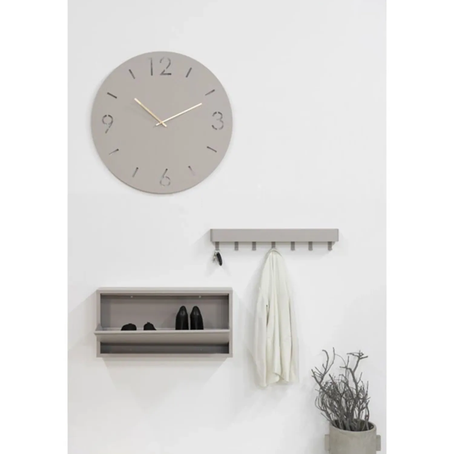 Redin Design Schoenenkasten|Schoenenkasten|Schoenenkastje industrieel Pippen (1 lade) – Taupe metaal