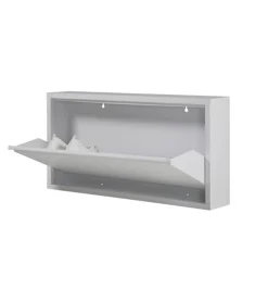 Redin Design Schoenenkasten|Schoenenkasten|Schoenenkastje industrieel Pippen (1 lade) – Wit metaal