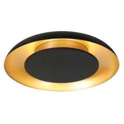 Steinmex Plafondlampen|Sean 2-lichts Plafondlamp Zwart|Goud Metaal