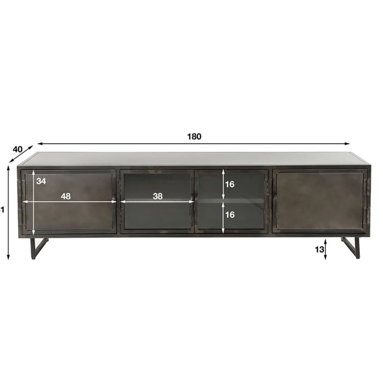 Kalfort Industriele Kasten|Tv Meubels|Seattle tv meubel industrieel 180cm