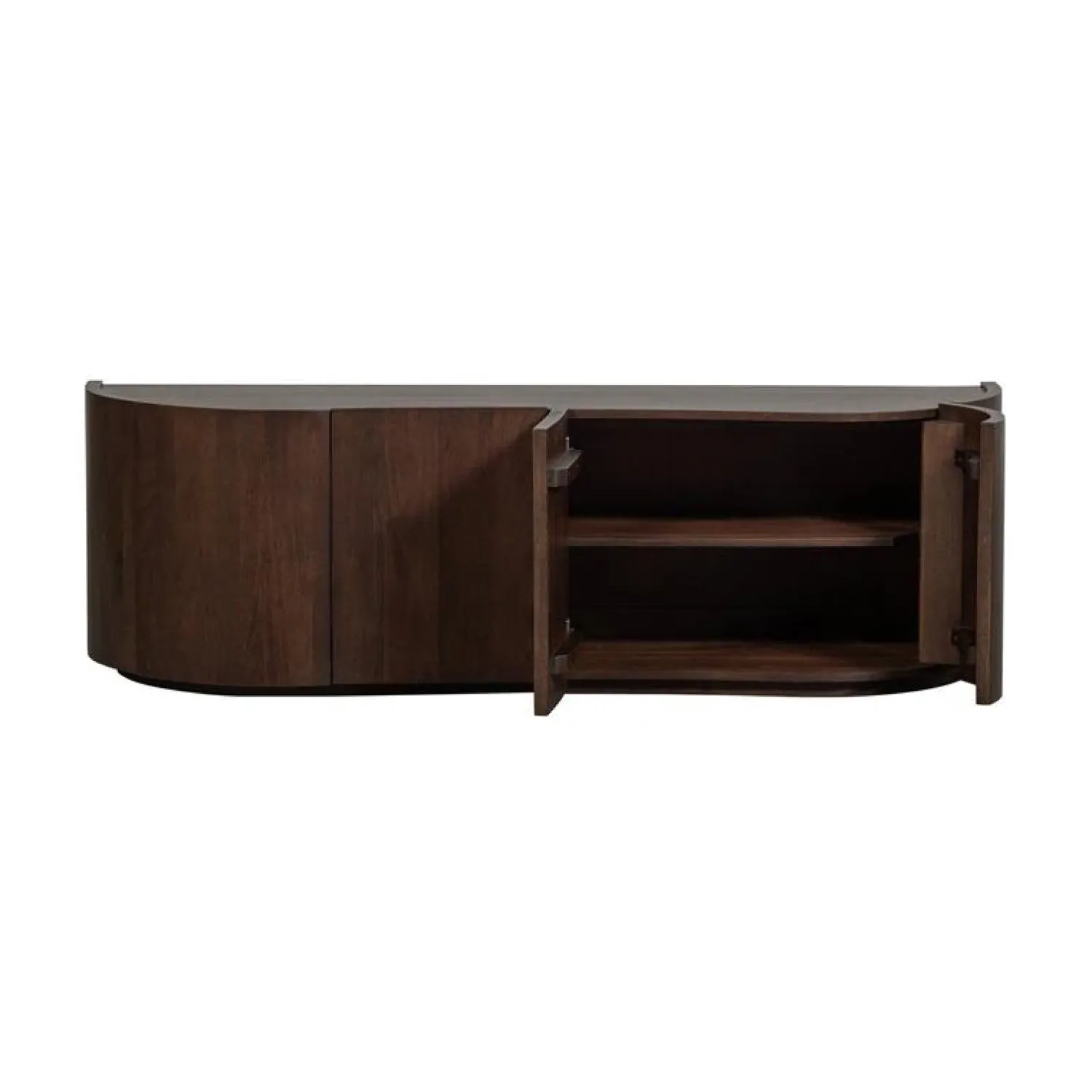 WOOOD Dressoirs|Industriele Kasten|Sense Dressoir 4-Deurs Mangohout Walnoot 160cm