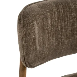 Eleonora Eetkamerstoelen|Serene Rune Eetkamerstoel Bruin hout - Bruine stof
